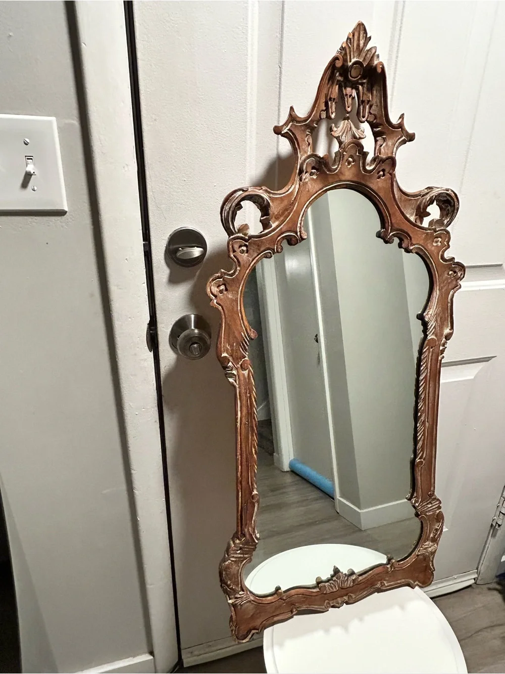 Italian rococo style wall mirror of collection limited edition, LA BARGE